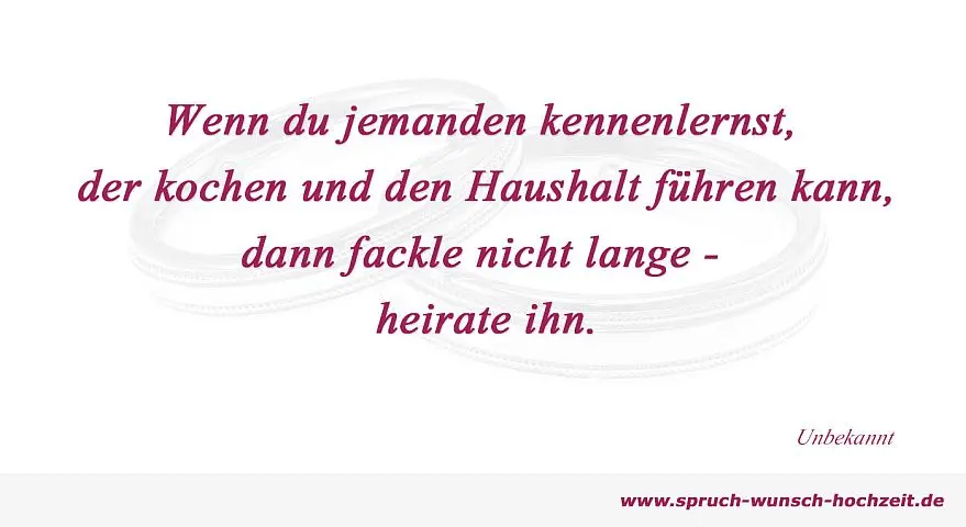 Lustiger Spruch für die Hochzeit