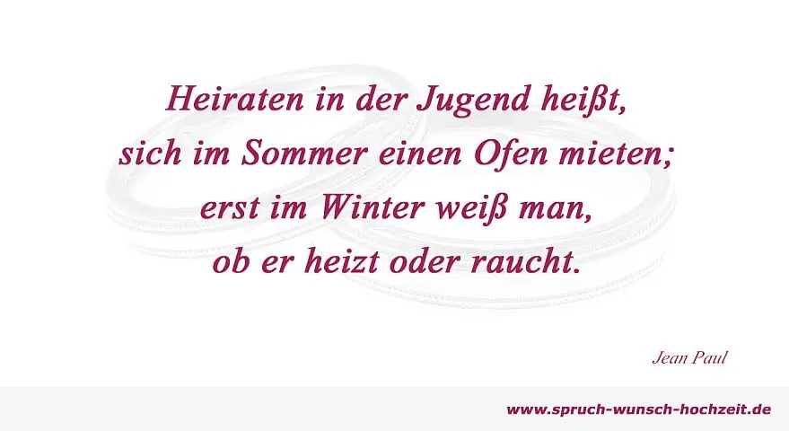Sprüche übers Heiraten in der Jugend