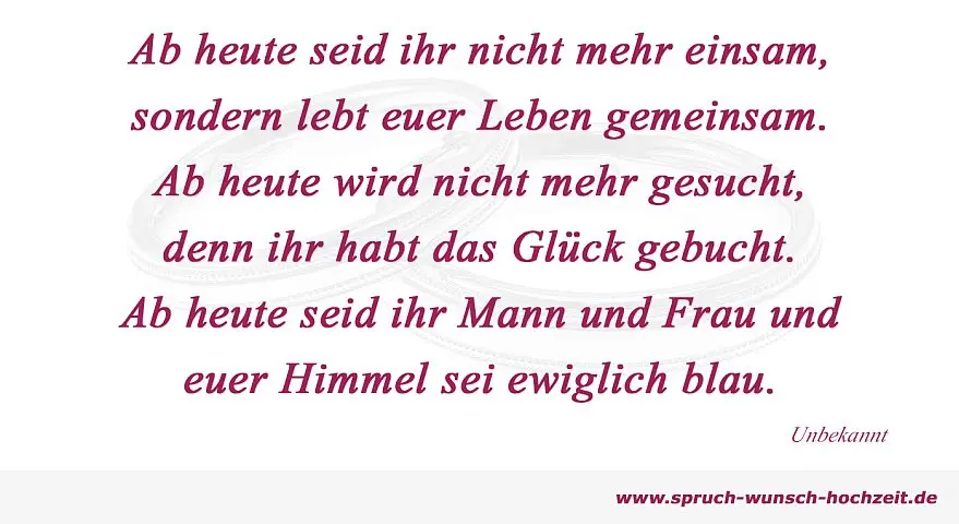 Sprüche zur Hochzeit für Karten