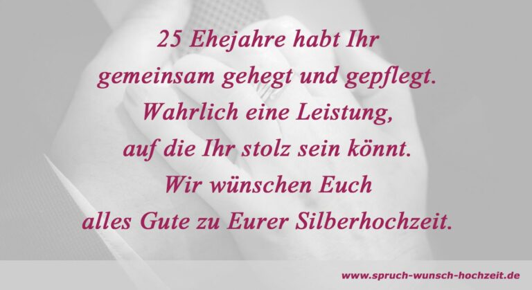 Glückwünsche zur Silberhochzeit Wünsche für das Silberpaar
