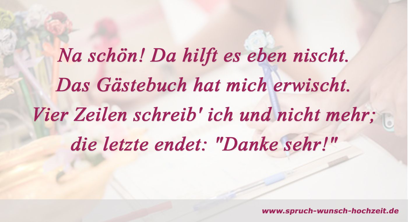 Dankesspruch fürs Gästebuch