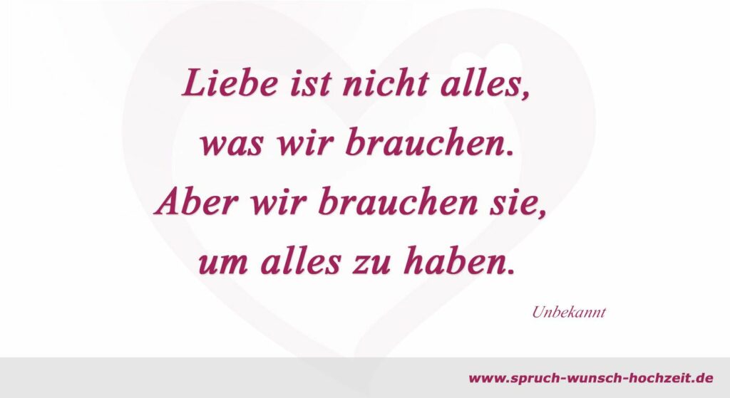 Hochzeitssprüche über die Liebe