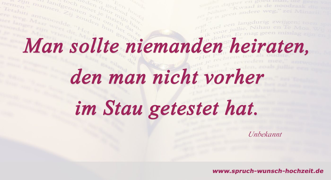 Im Stau getestet Spruch Hochzeit