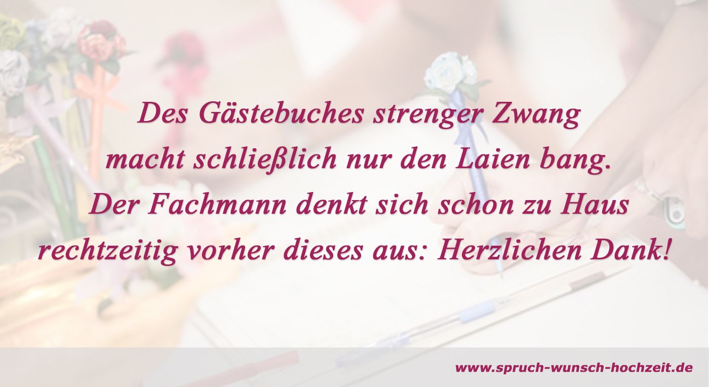 Lustiger Spruch ins Gästebuch