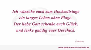 Spruch zum Hochzeitstag