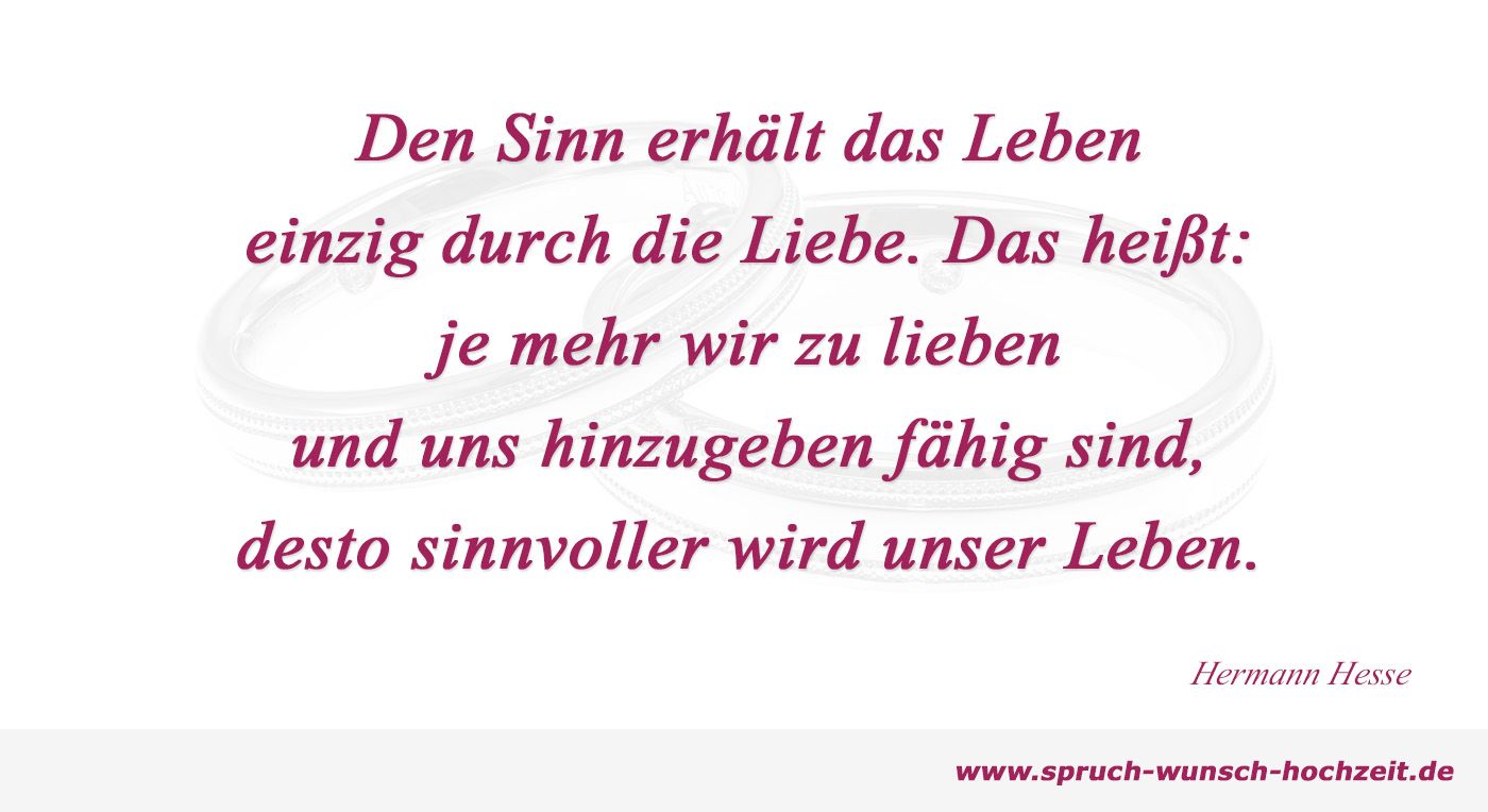 Spruch über Liebe zur Hochzeit