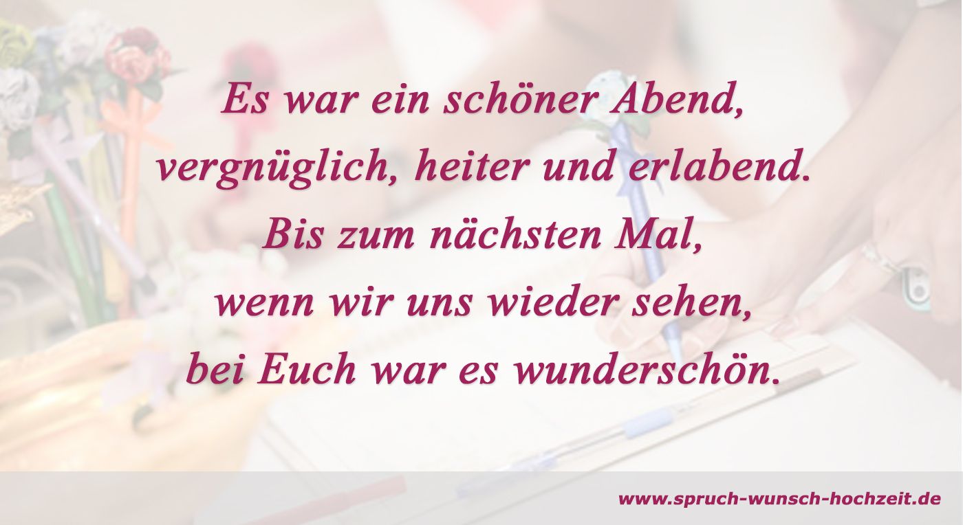 Wunderschöner Abend Spruch Gästebuch