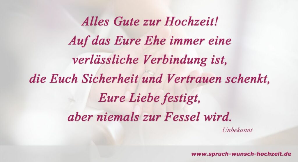 Die schönsten Wünsche an das Brautpaar zur Hochzeit