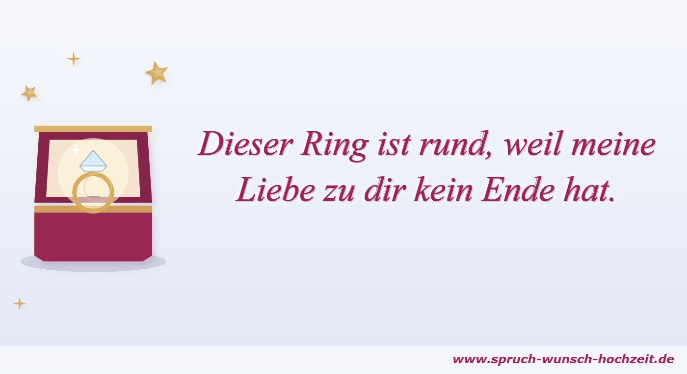 Spruch für die Ringschachtel: Dieser Ring ist rund