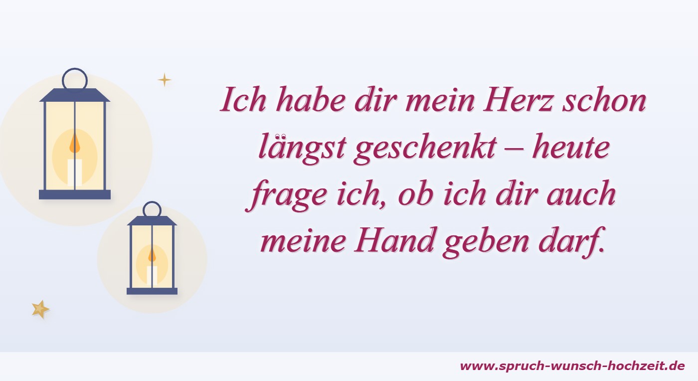 Heiratsantrag Spruch: Herz und Hand