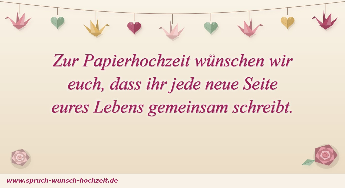 Sprüche zum 1. Hochzeitstag 5 Jede neue Seite eures Lebens gemeinsam schreiben – Glückwunsch zur Papierhochzeit