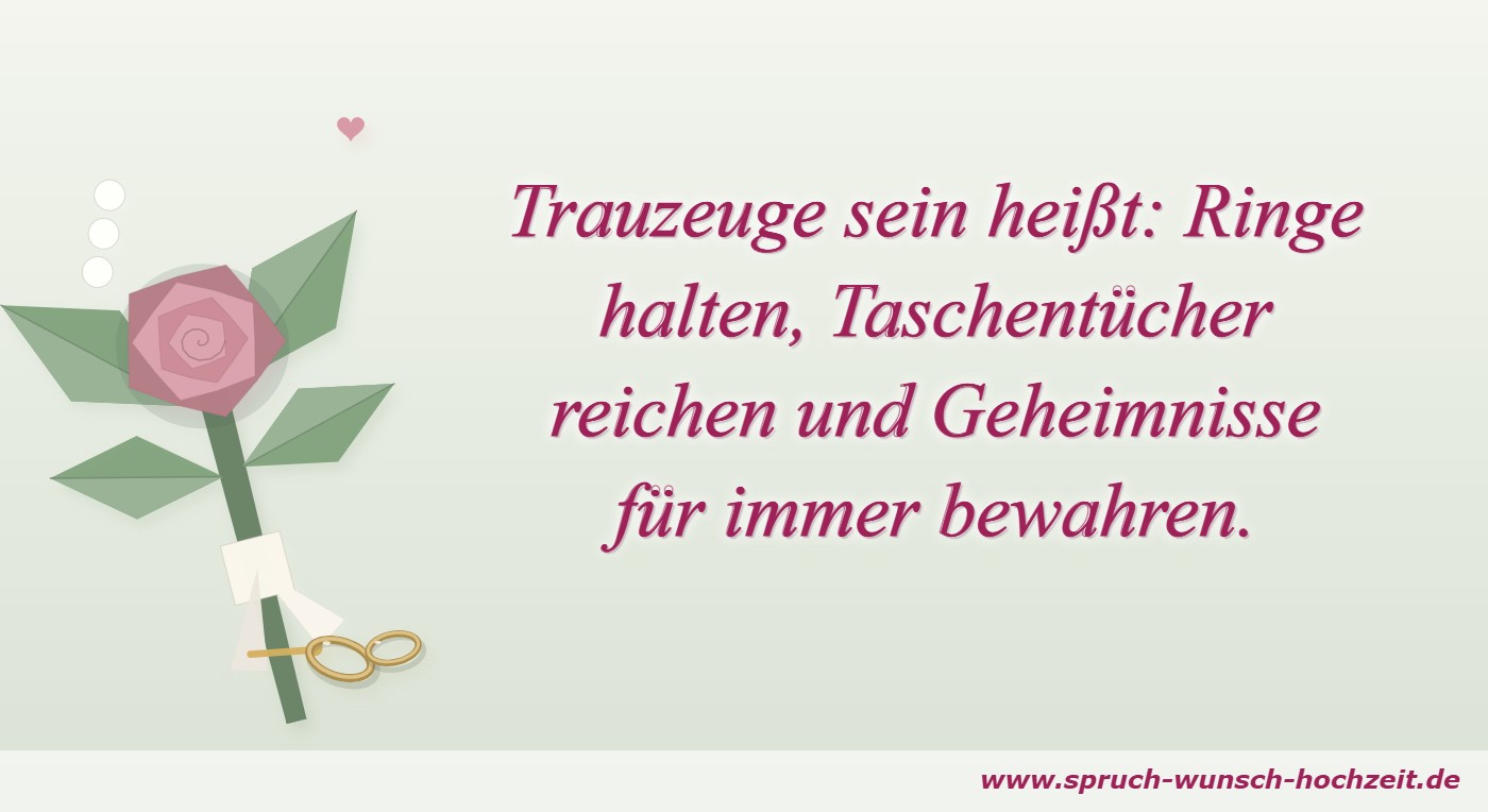 Trauzeuge sein heißt: Ringe halten, Taschentücher reichen und Geheimnisse für immer bewahren.