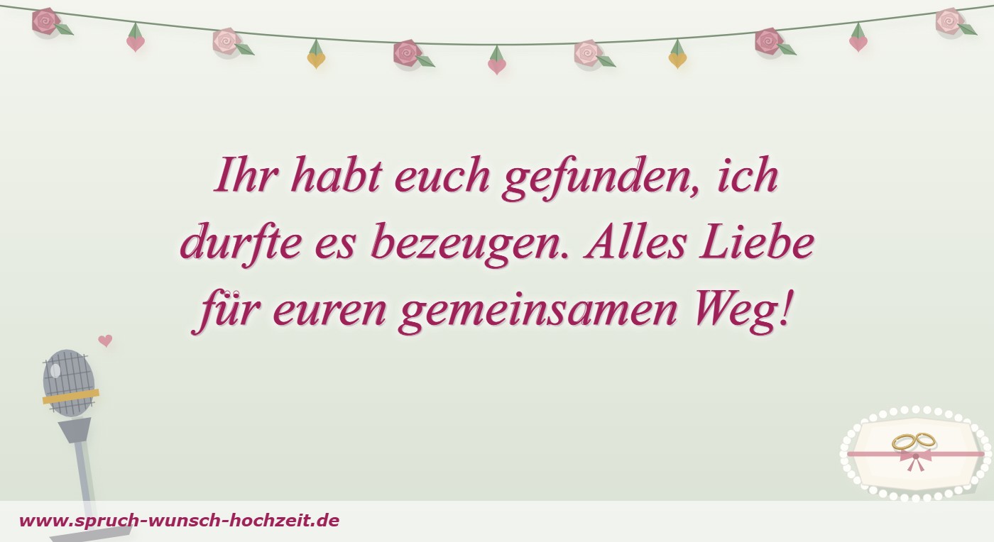 Ihr habt euch gefunden, ich durfte es bezeugen. Alles Liebe für euren gemeinsamen Weg!